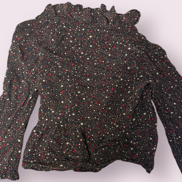 Madewell Starry Night Wrap Top | 100% Silk Ruffle Blouse | Size Small - Picture 5 of 6